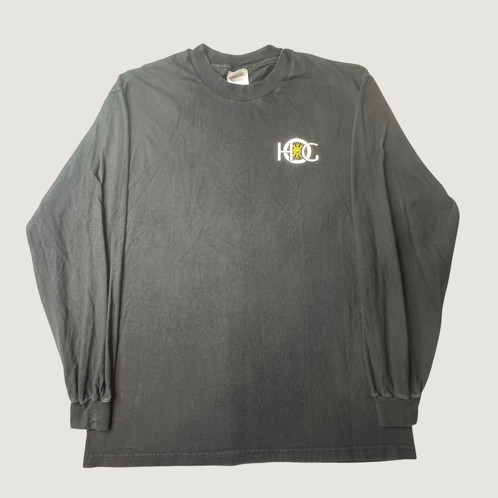 Vintage Hanes Shirt Mens L Long Sleeve Beefy-T Black HOG Waterford MI Chapter - Picture 2 of 12